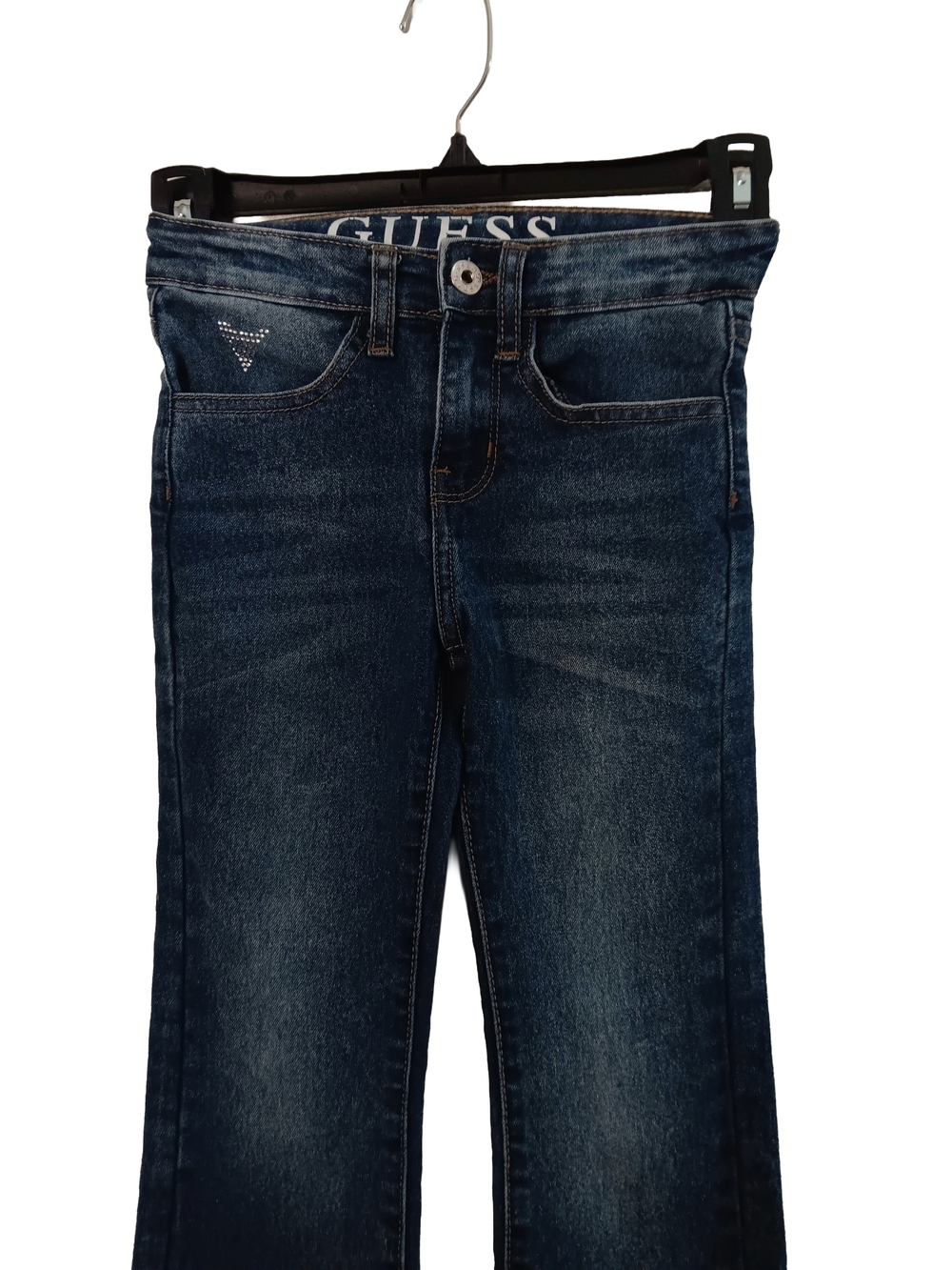 GUESS Dark Indigo Kids Straight Jeans with Crystal Logo